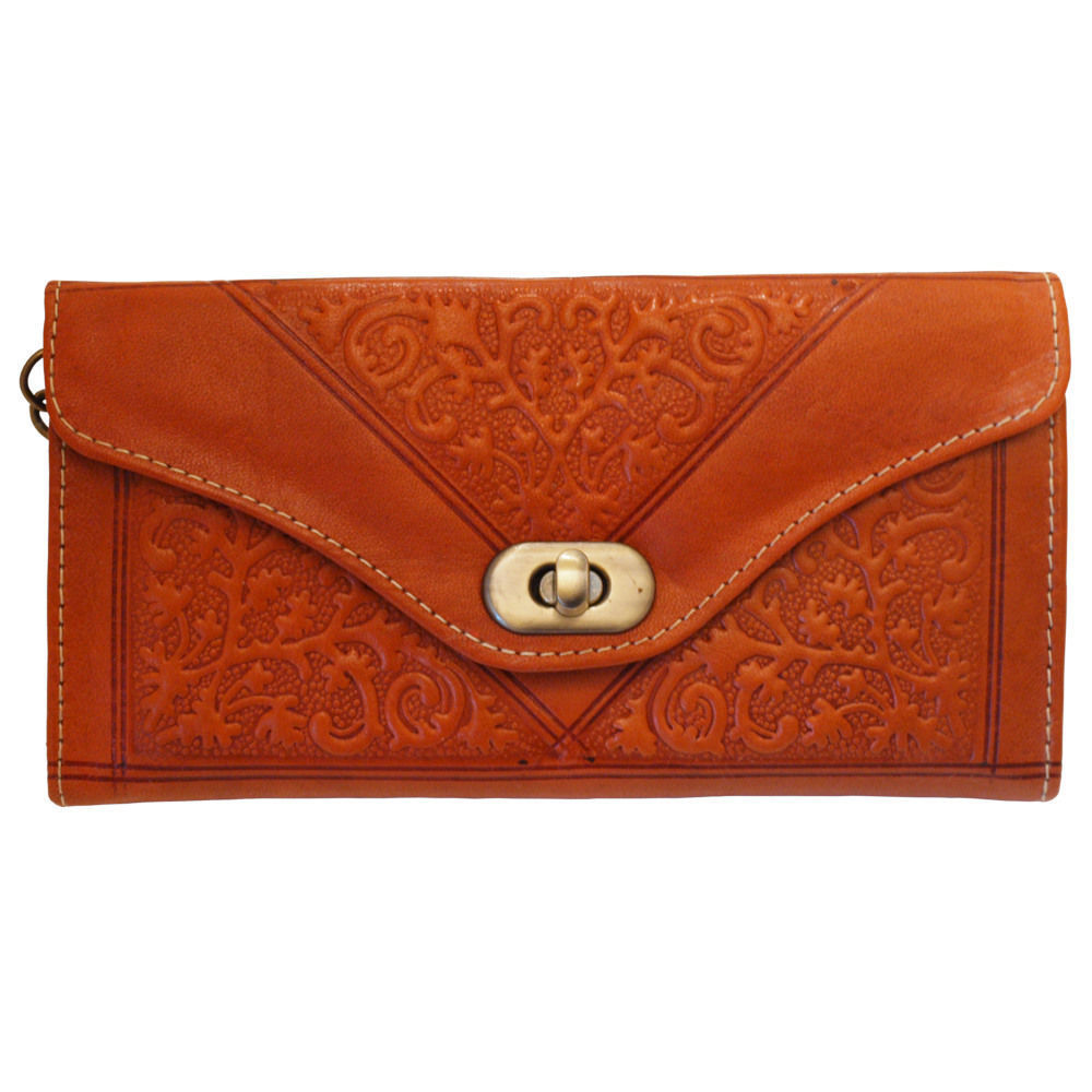 Moroccan leather small purse - Maroon – Zayannah