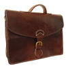 Front of Dark Brown Large Marrakech Satchel Without Strap on White Background