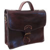 Front of Dark Brown Mini Marrakech Satchel Without Strap on White Background