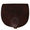 Dark Brown Temara Half-Moon Saddle Bag without Strap on White Background