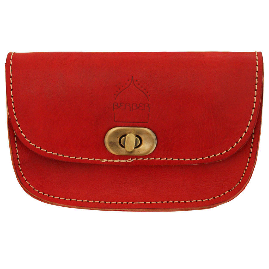 Picture of Leather Belt Pouch in Red