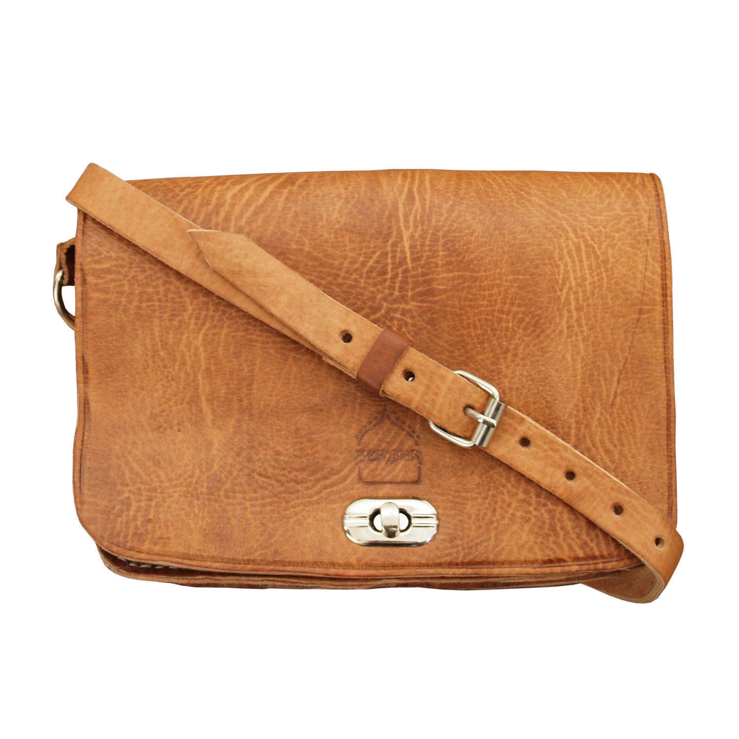The Kenitra Cross-Body Bag in Tan with Strap on White Background