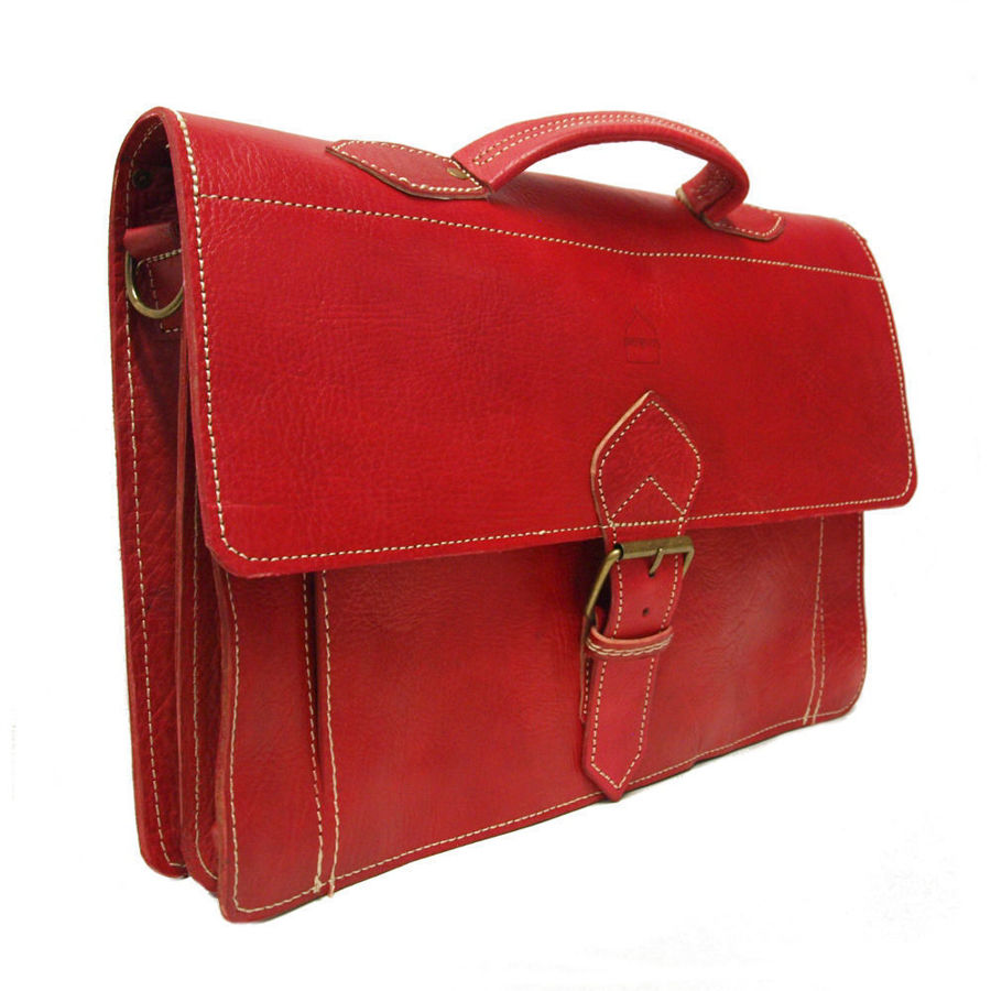 Red Large Casablanca Satchel Without Strap on White Background