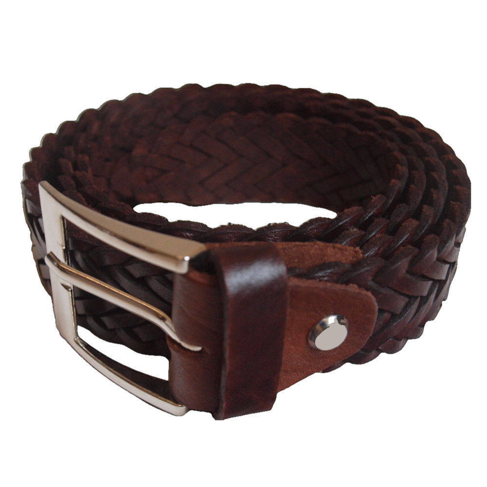 Braided Leather Belt in BrownQuality Leather Bags Shop | Leather Bag ...