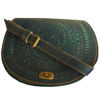 Picture of The Temara Embossed Saddle Bag in Teal