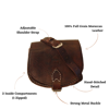 Picture of The Temara Small Saddle Bag in Dark Brown