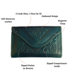 Picture of Small Leather Tri-Fold Purse Teal